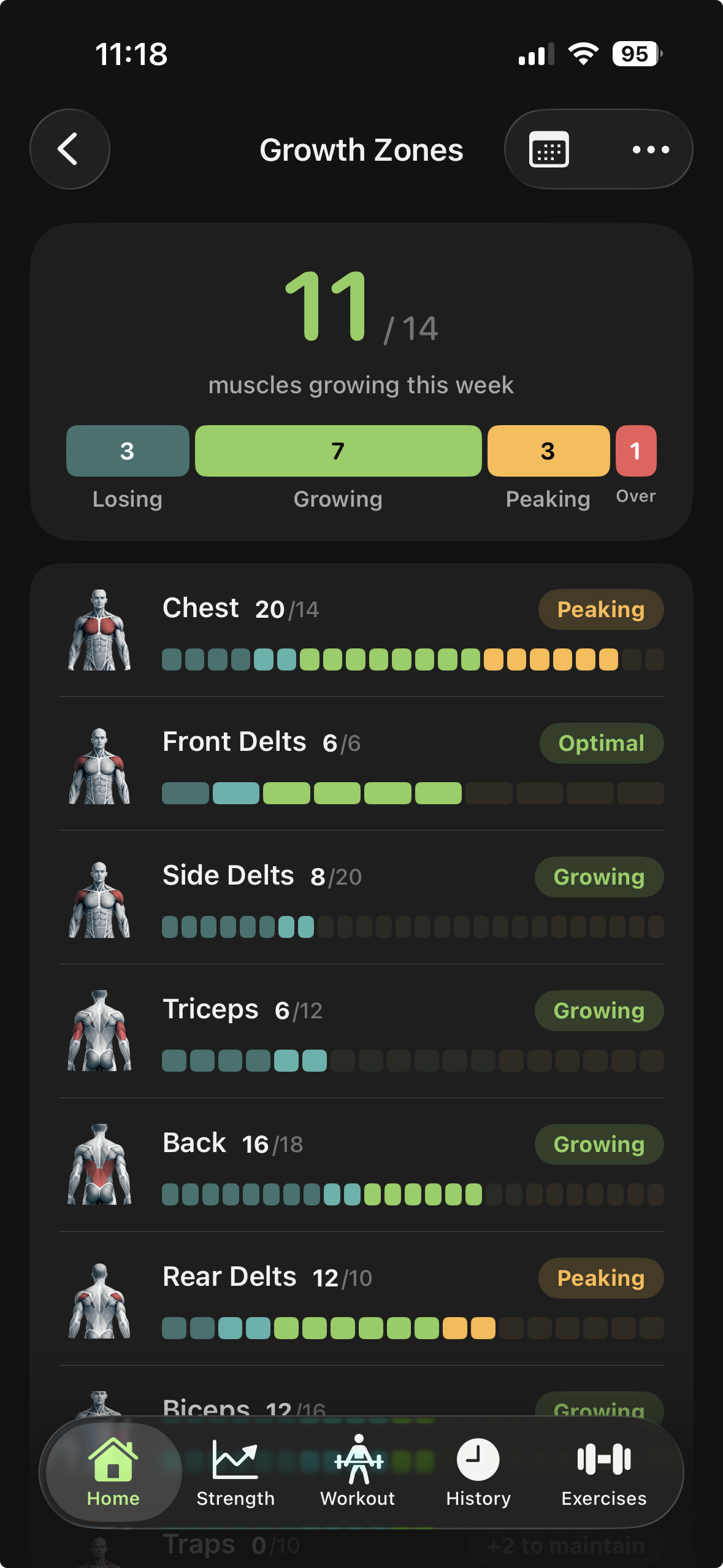 Growth Zones screen